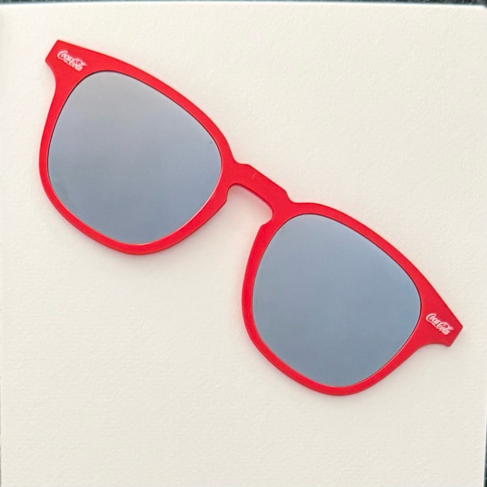 Coca-Cola Red Sunglasses Toppers for Pair Eyewear Otis frames. Magnetic